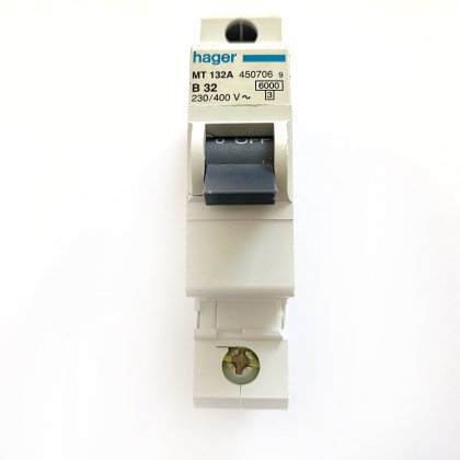 Hager MT132A 450706 B32 32A 32 Amp MCB Circuit Breaker Type B